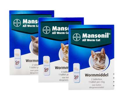 Mansonil all worm cat | 2 tabletten