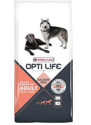 Opti life Adult Skin Care Medium/Maxi 12,5 kg met een gratis artikel