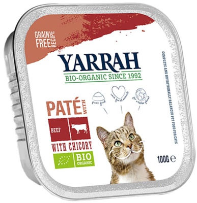 Yarrah biologisch paté 24 x 100 gram: Rund met Cichorei