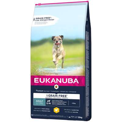 Eukanuba Grain Free Adult Small / Medium Breed Kip 12kg