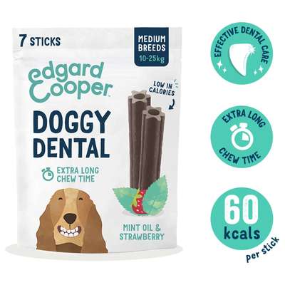 Edgard&Cooper Doggy Dental Aardbei&Munt | M | 8x160gram