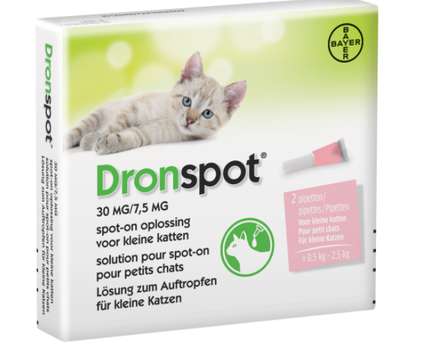Dronspot Ontwormingspipet kat | Medium >2,5 - 5 kg | 2 pipetten