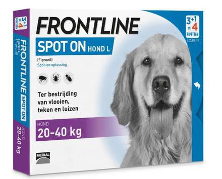 Frontline spot on hond large 20-40kg | 6 pipetten