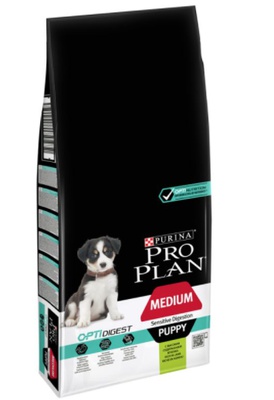 Pro Plan Medium Puppy Optidigest 2x12 kg Lam & Rijst met een gratis artikel