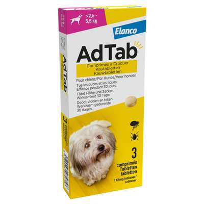 AdTab hond 2,5-5,5kg 3 kauwtabletten