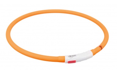 Trixie Flash lichtgevende halsband USB XS-XL | ORANJE