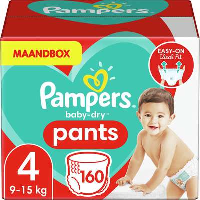 Pampers Baby-Dry Pants Luierbroekjes - Maat 4 (9-15 kg) - 160 stuks - Maandbox