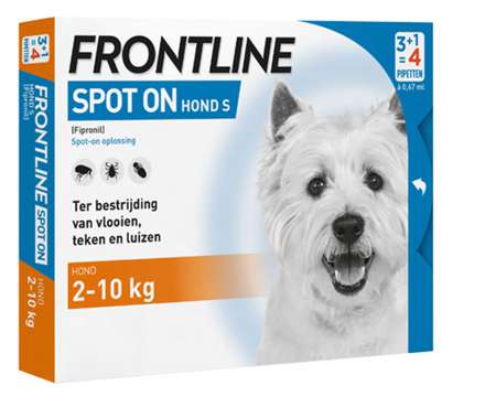 Frontline spot on hond small 2-10kg | 6 pipetten