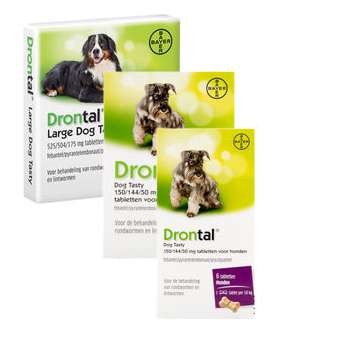 Drontal dog tasty bone vanaf 10kg | 6 tabletten