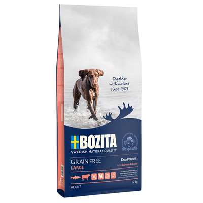 Bozita Grain Free Zalm & Rund voor grote honden 2x12kg