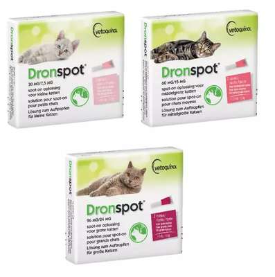 Dronspot Ontwormingspipet kat | Small ≥0,5 - 2,5 kg | 2 pipetten
