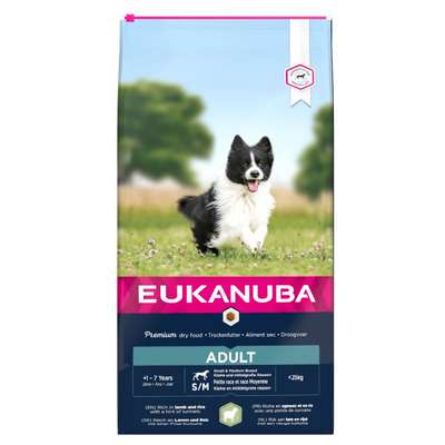 Eukanuba Adult Small/Medium Breed Lam & Rijst 2x12kg