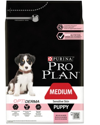 Pro Plan Medium Puppy Optiderma Zalm & Rijst 2x12kg met een gratis artikel